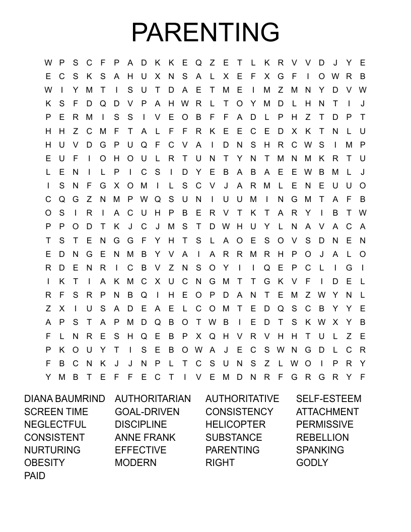 PARENTING Word Search