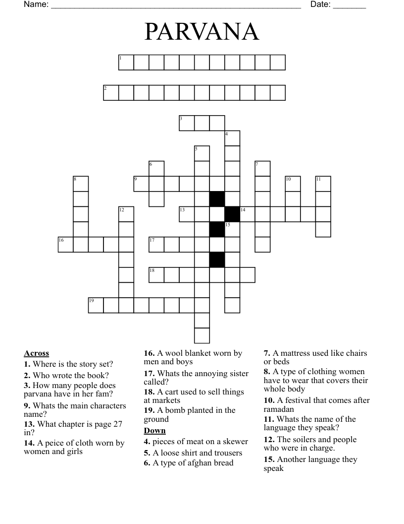PARVANA Crossword