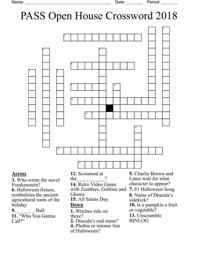PASS Open House Crossword 2018