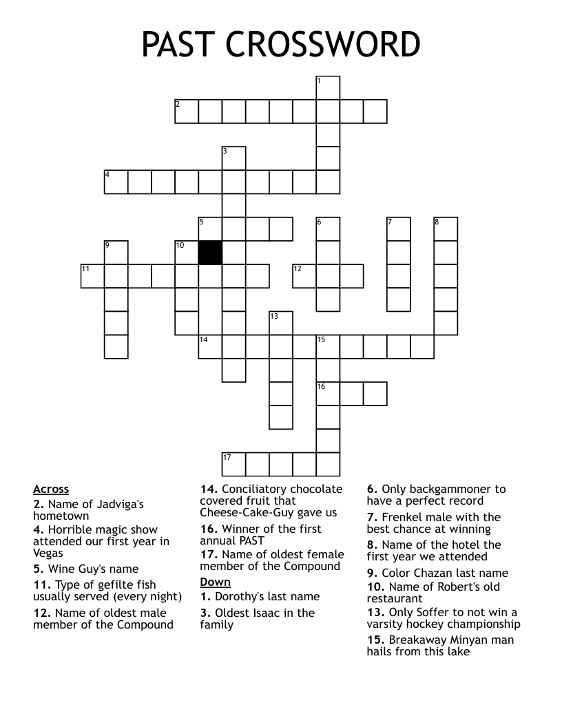 PAST CROSSWORD