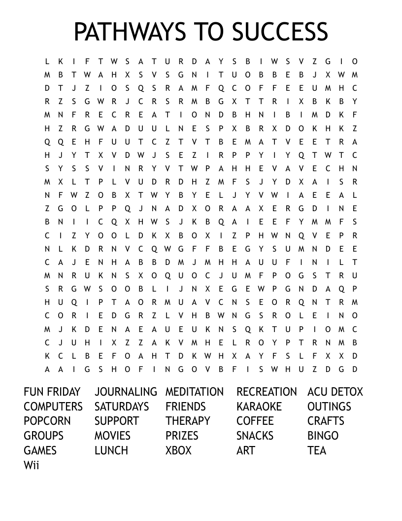 PATHWAYS TO SUCCESS Word Search
