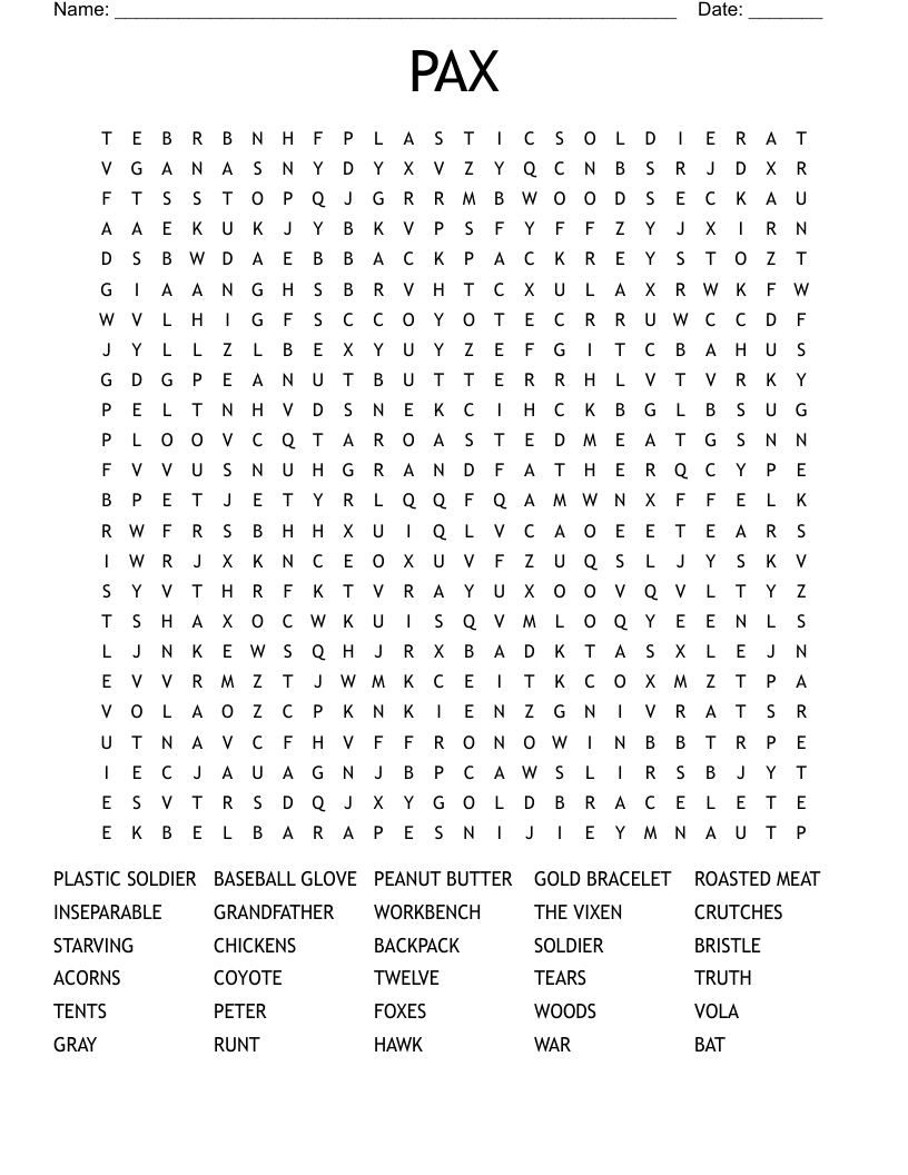 PAX Word Search