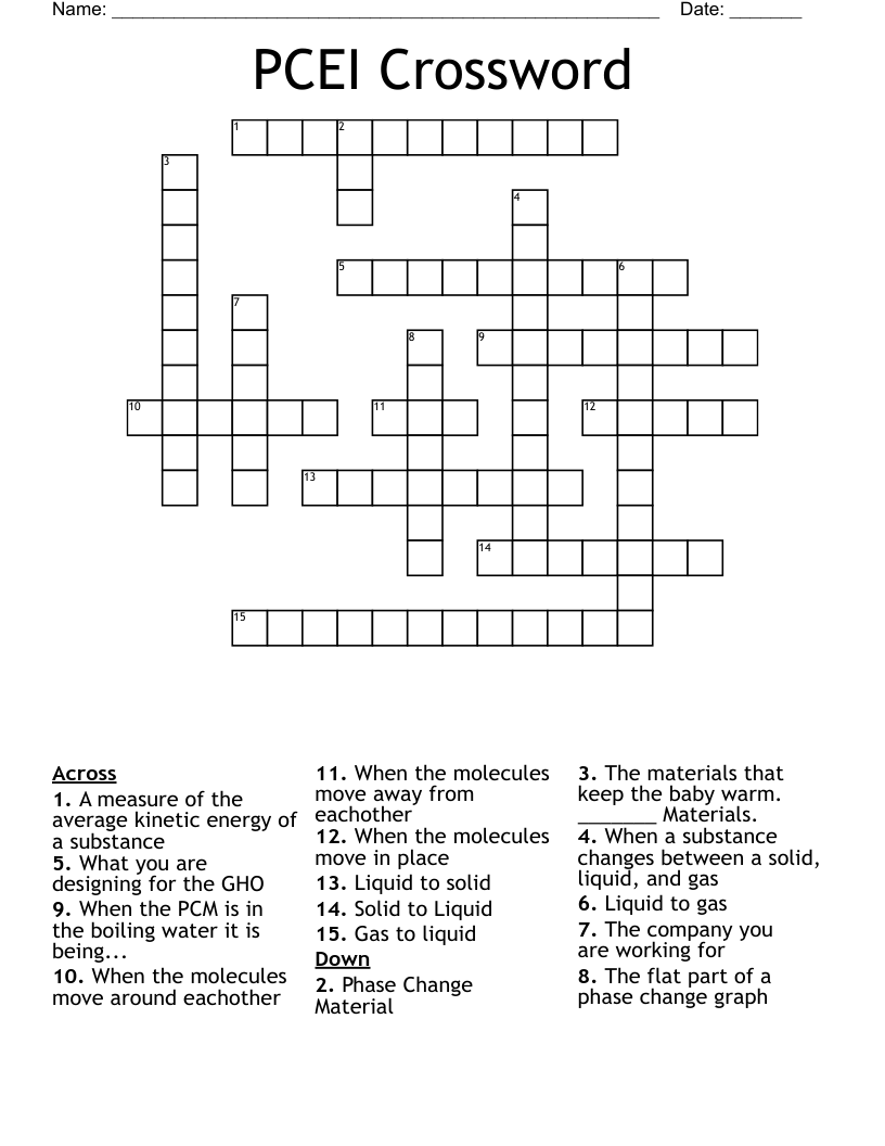 PCEI Crossword