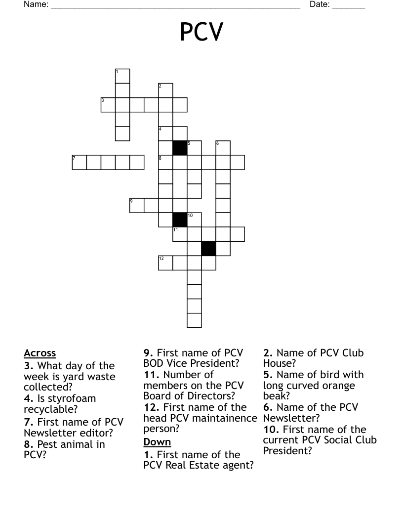 PCV Crossword