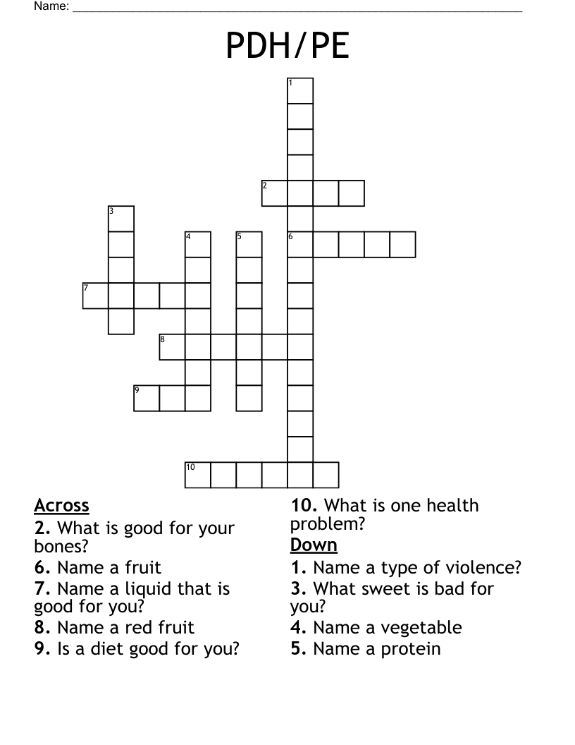 PDH/PE Crossword