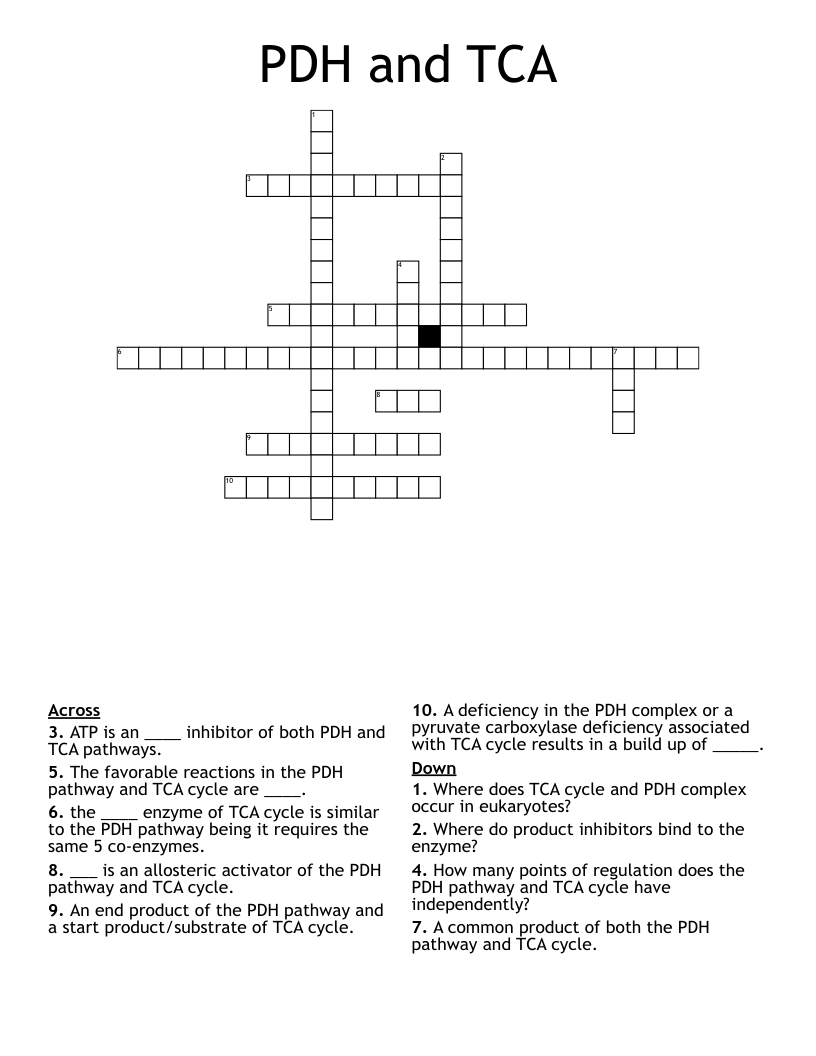 PDH and TCA  Crossword