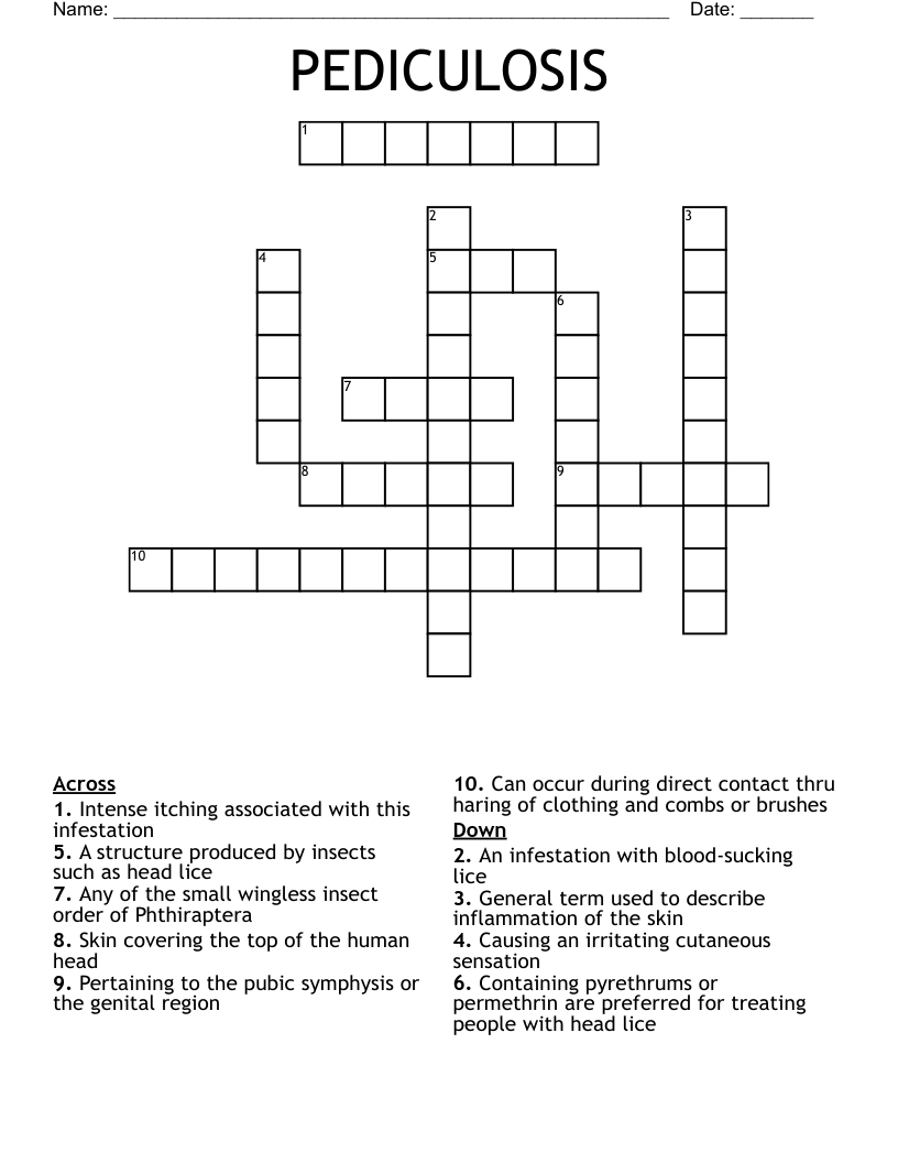 PEDICULOSIS Crossword