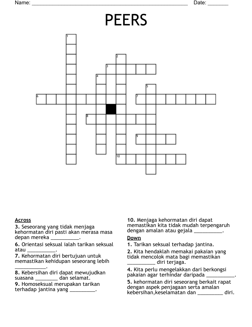 PEERS Crossword