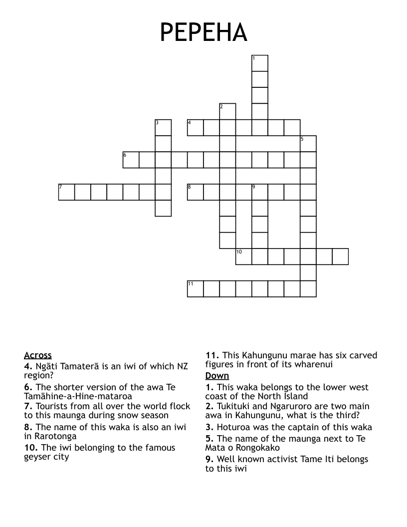 PEPEHA Crossword
