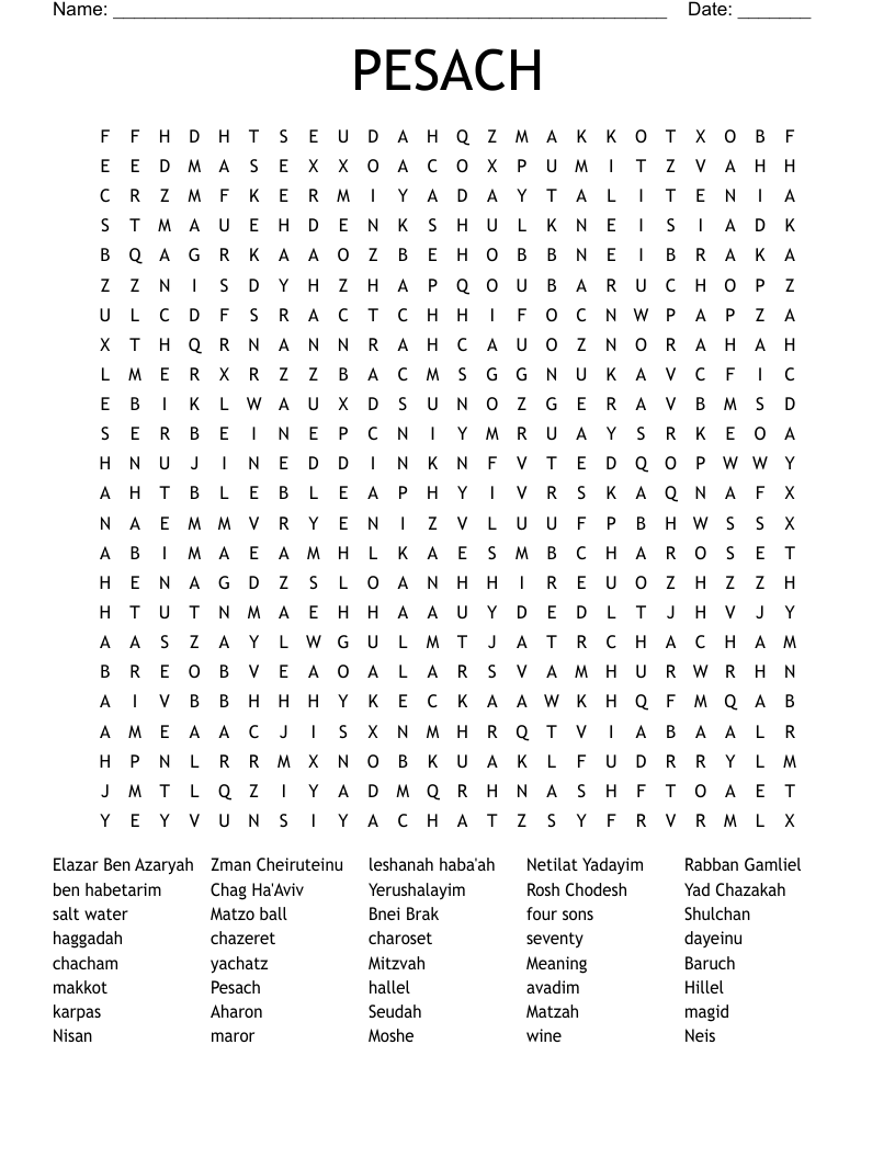 PESACH Word Search
