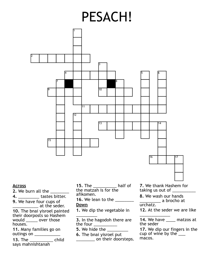 PESACH! Crossword