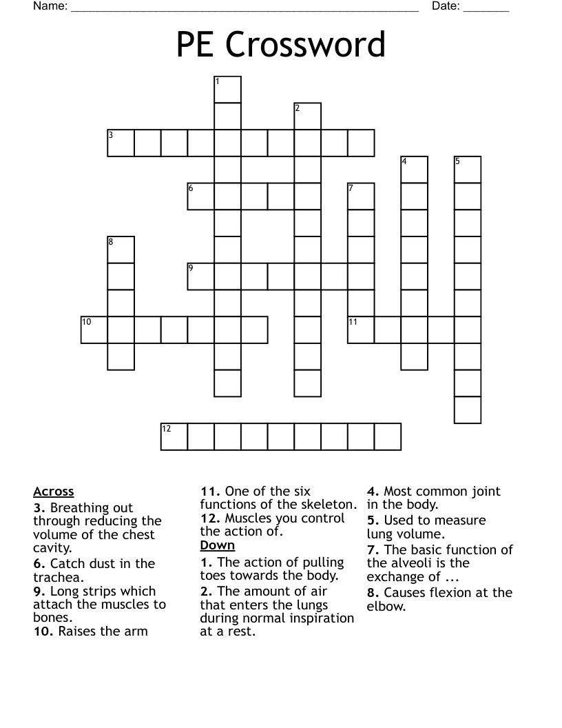 PE Crossword