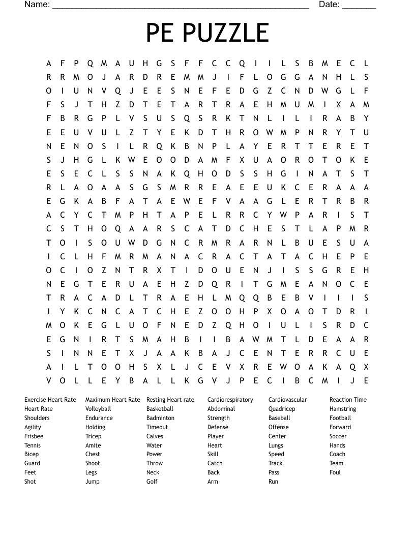 PE PUZZLE Word Search