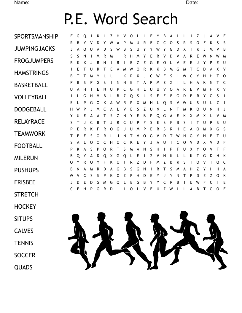 P.E. Word Search