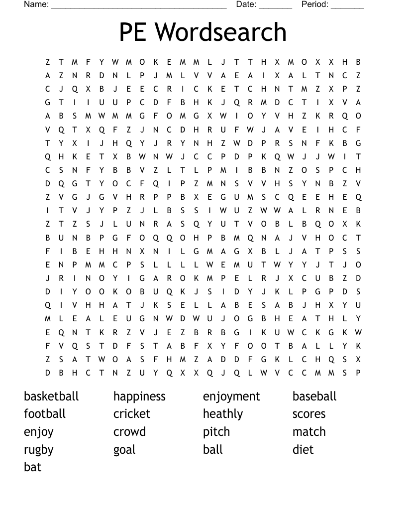 PE Wordsearch 