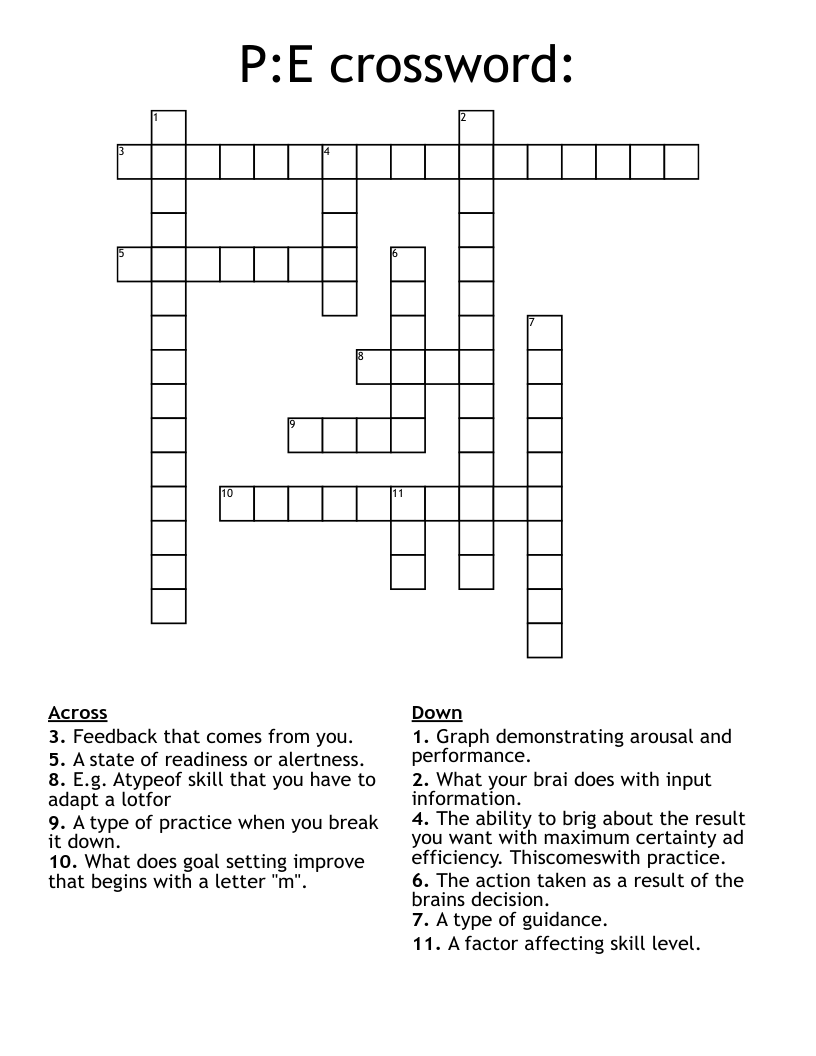 P:E crossword: