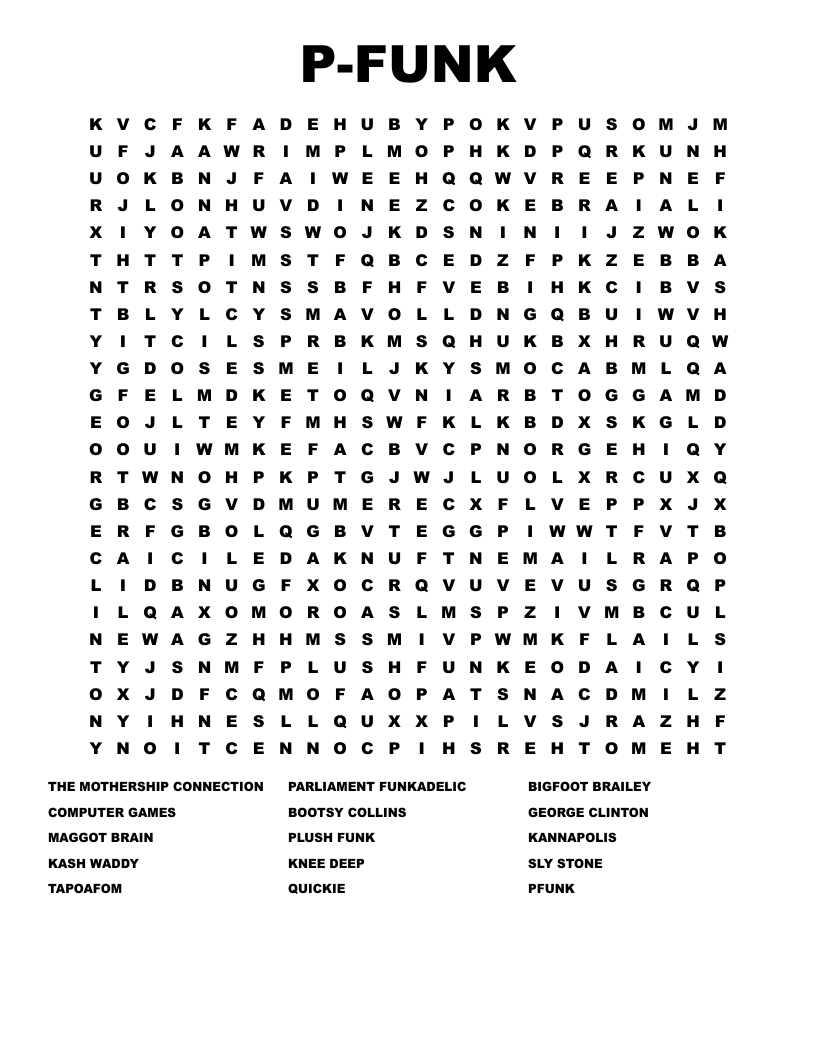 P-FUNK Word Search