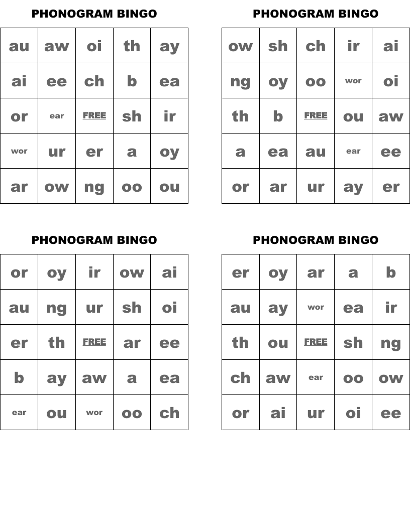 PHONOGRAM BINGO