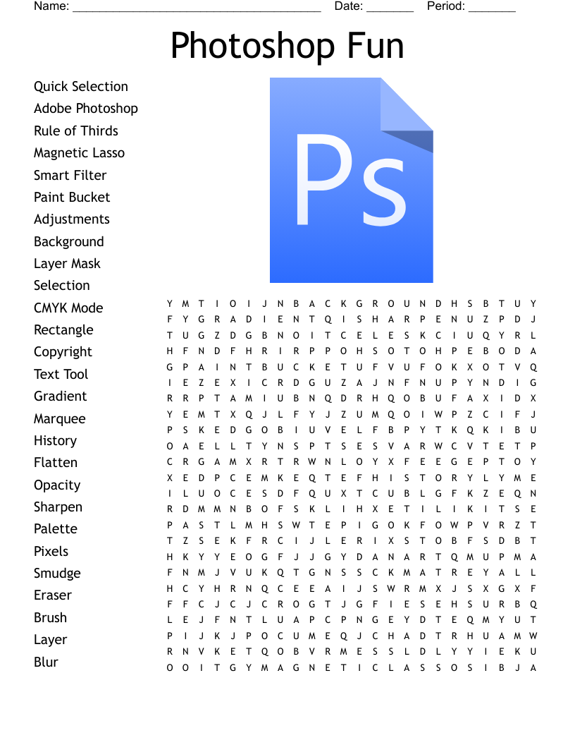 Photoshop Fun Word Search