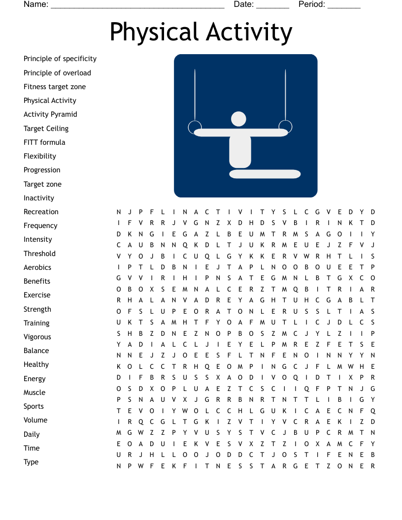 Physical Activity Word Search