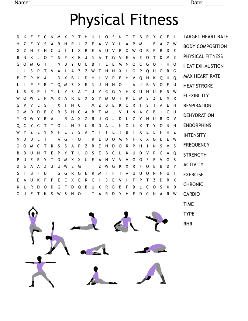 Physical Fitness Word Search