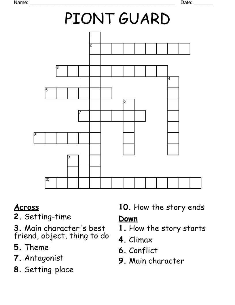 PIONT GUARD Crossword