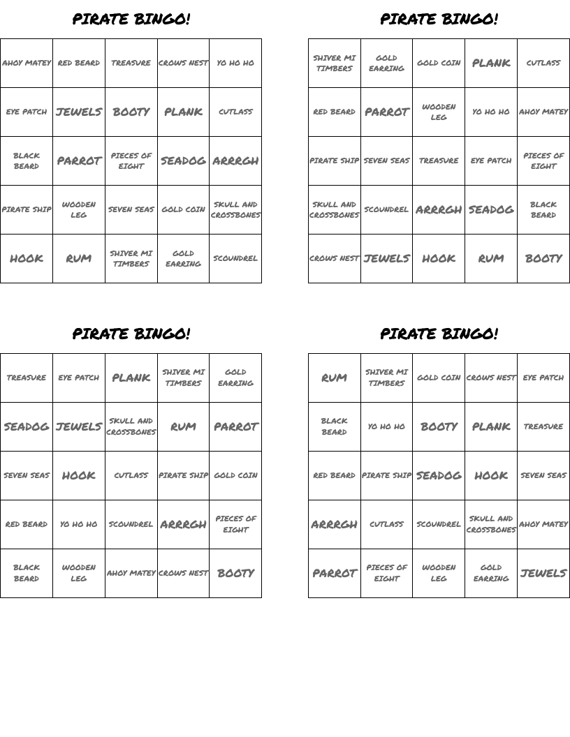 PIRATE BINGO!