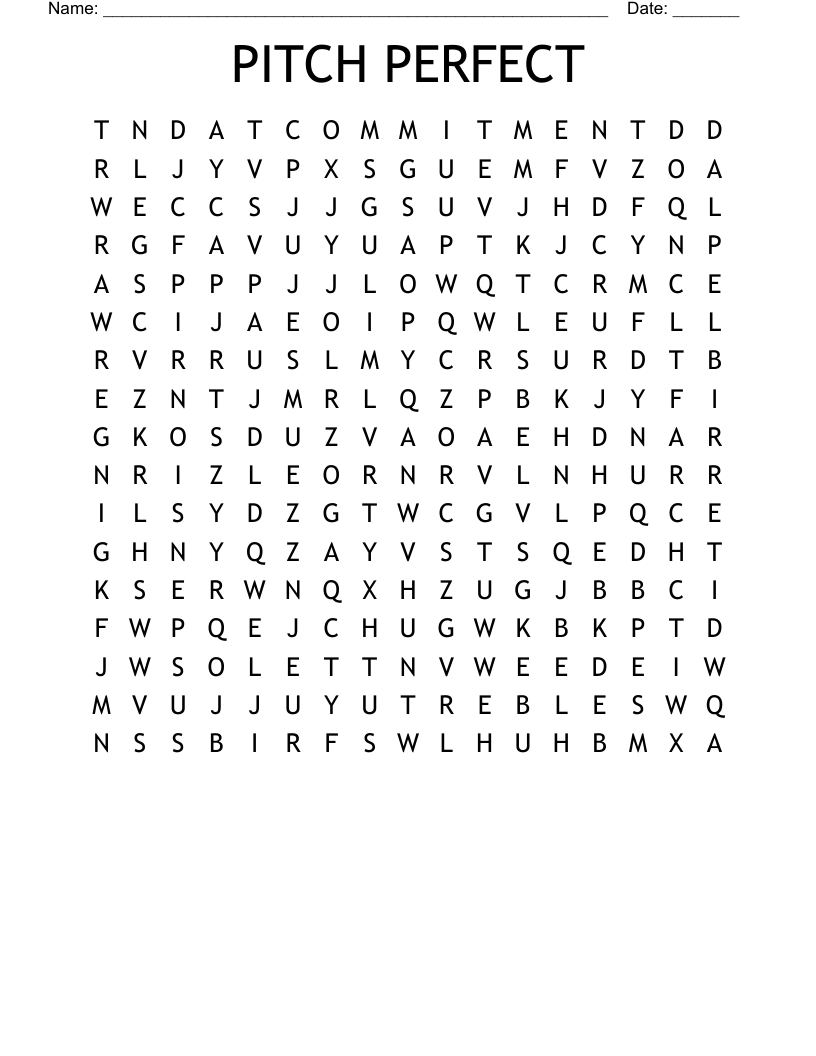 PITCH PERFECT Word Search