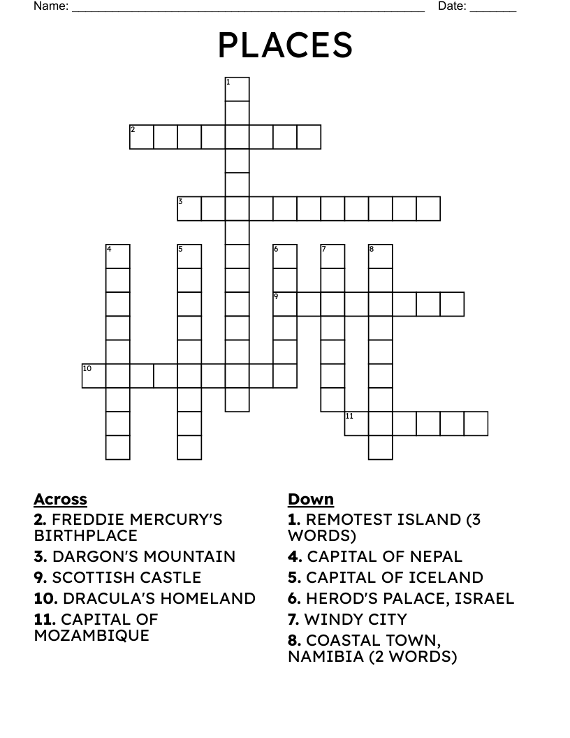 PLACES Crossword