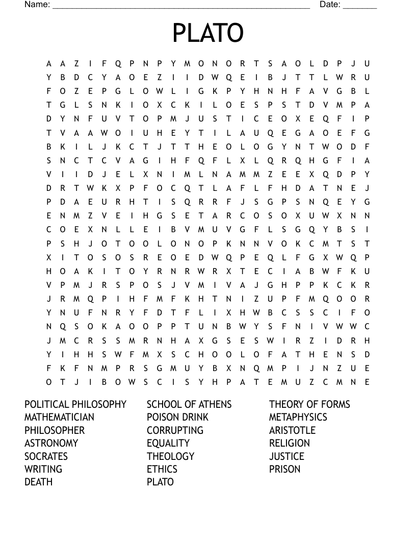 PLATO Word Search