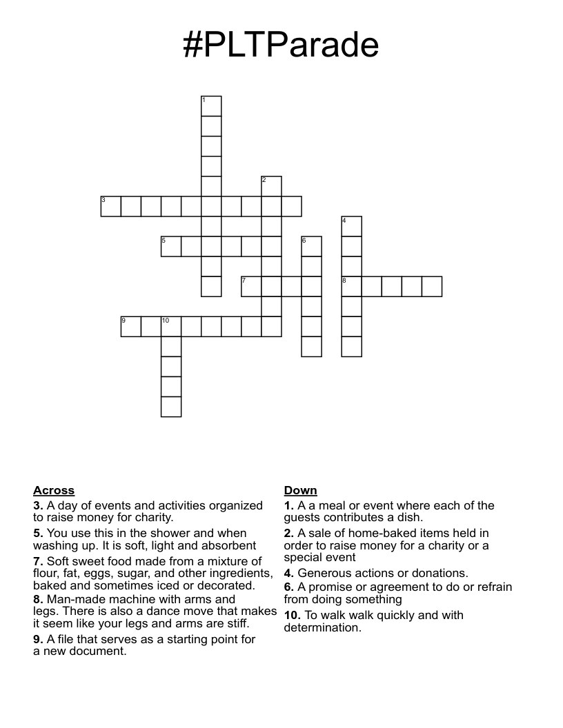#PLTParade Crossword