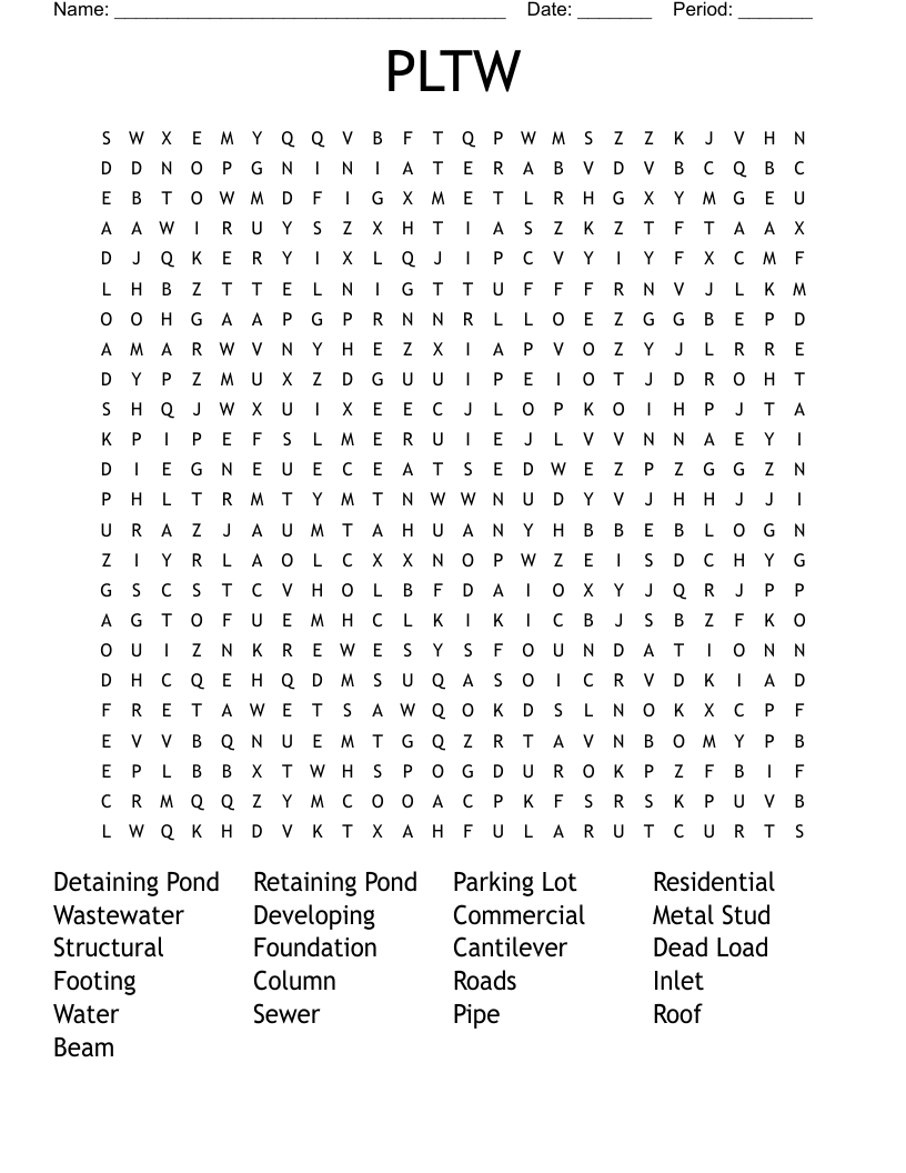 PLTW Word Search