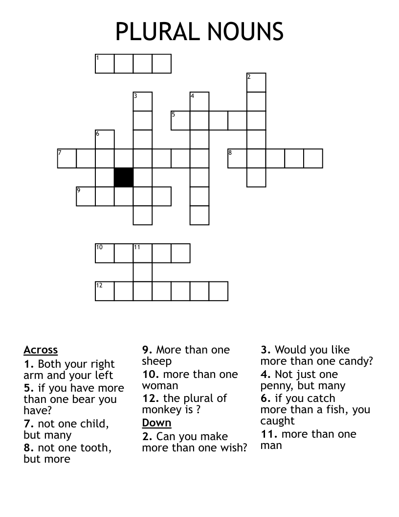 VEGETABLES Crossword
