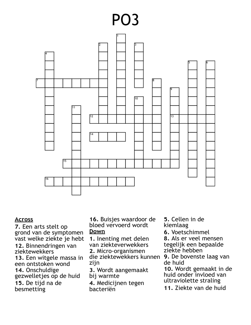 PO3 Crossword