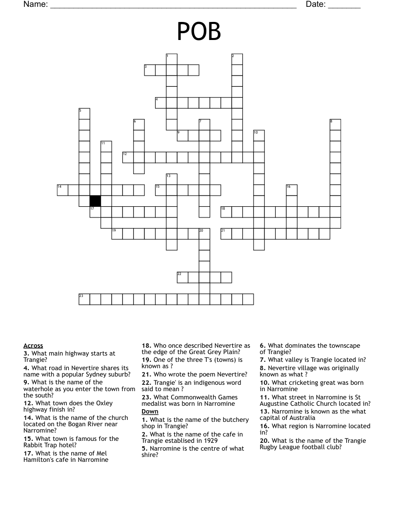 POB Crossword