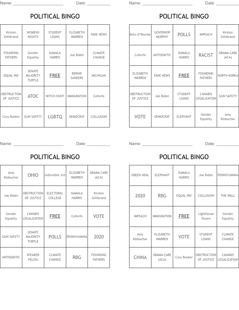 POLITICAL BINGO