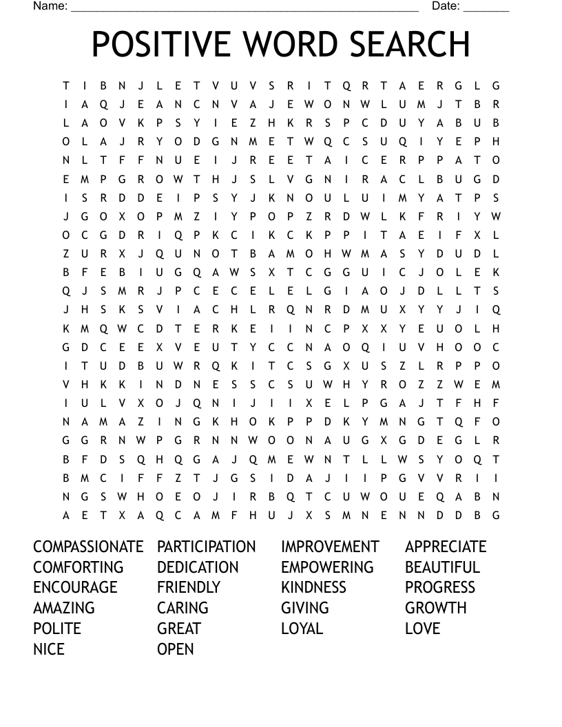 POSITIVE WORD SEARCH