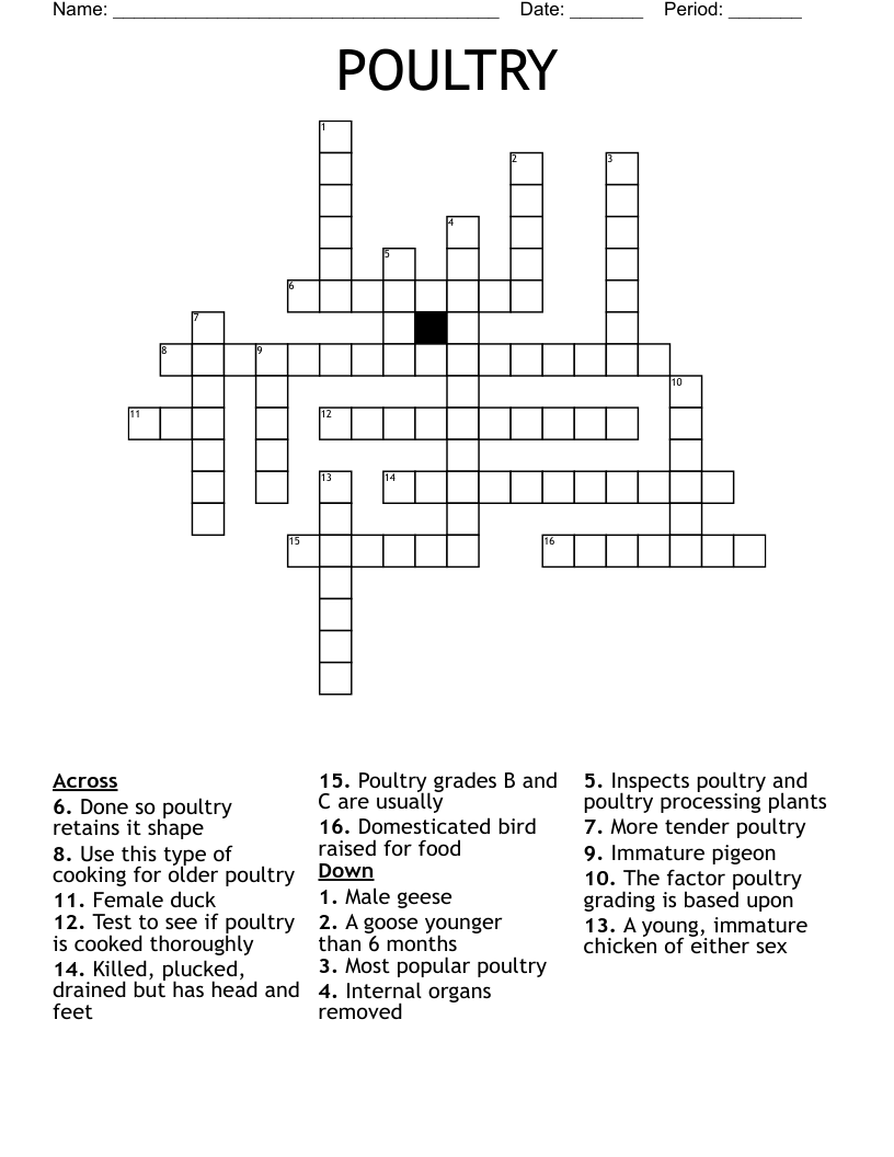 POULTRY Crossword