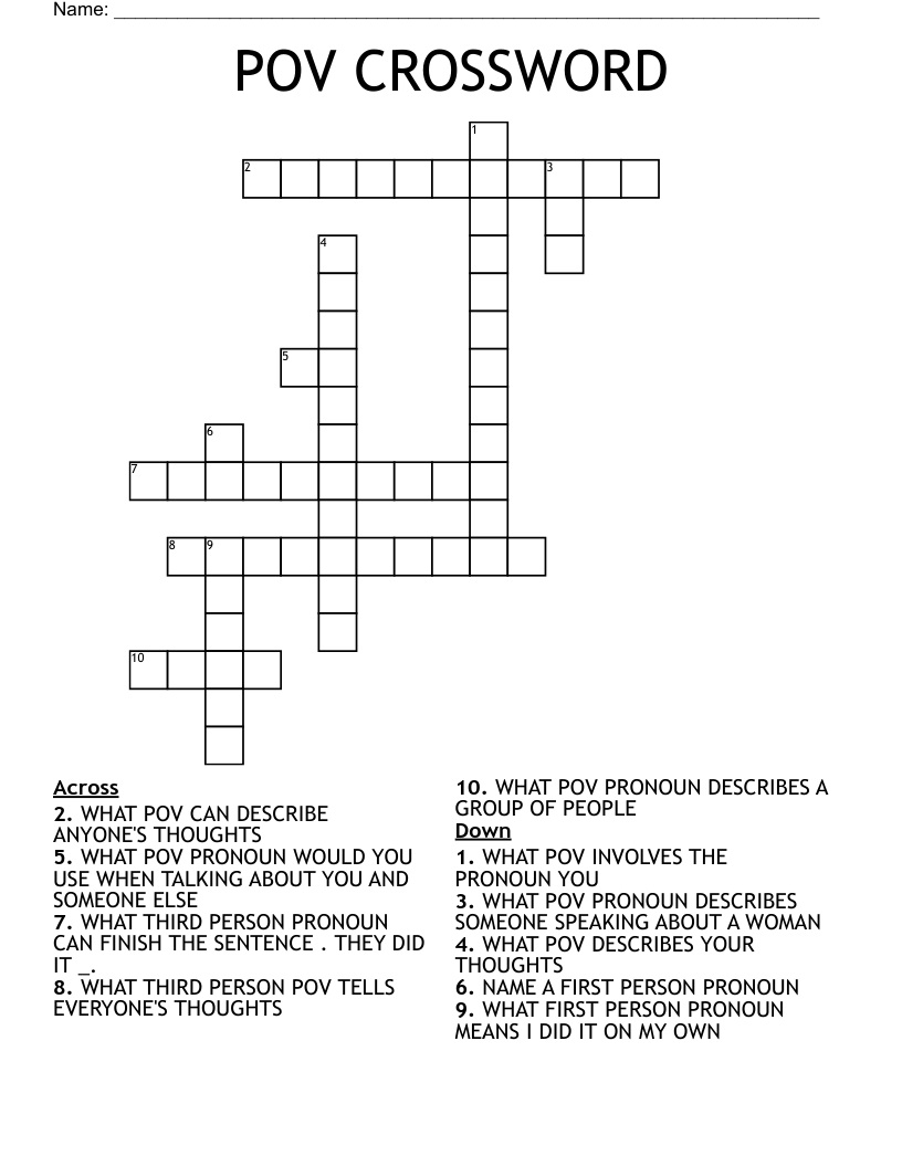 POV CROSSWORD