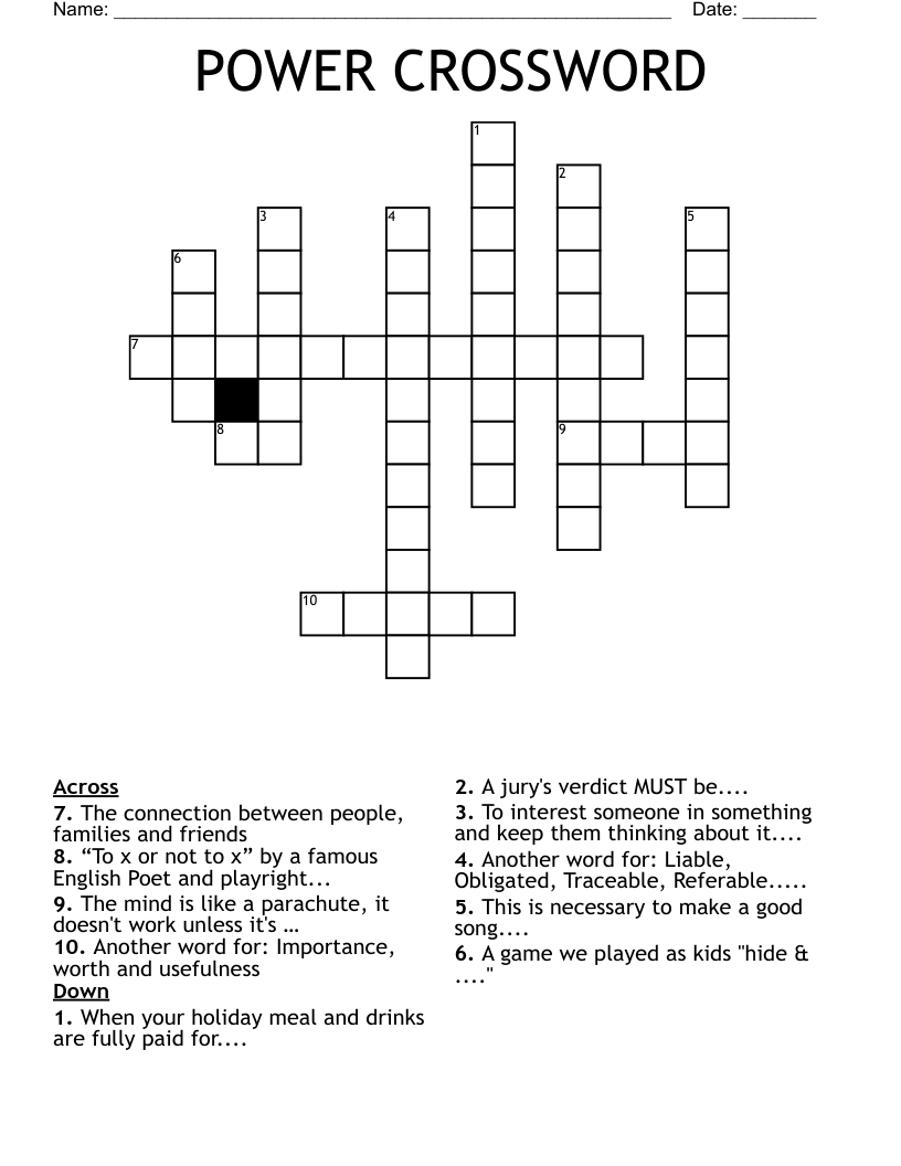 POWER CROSSWORD