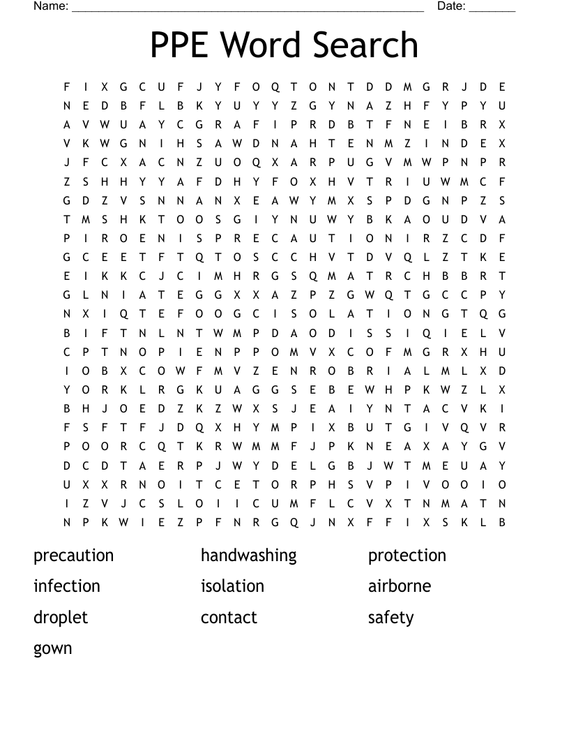 PPE Word Search