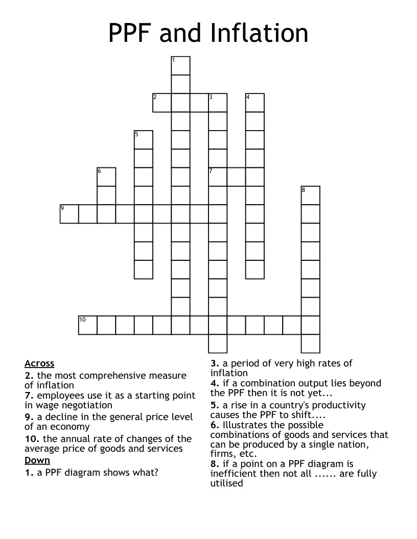 PPF and Inflation Crossword