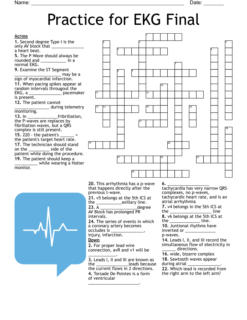 Practice for EKG Final Crossword