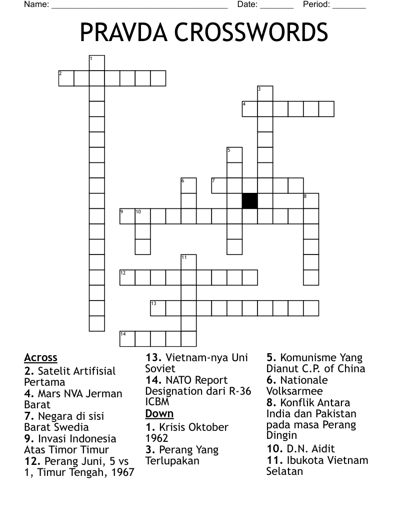PRAVDA CROSSWORDS