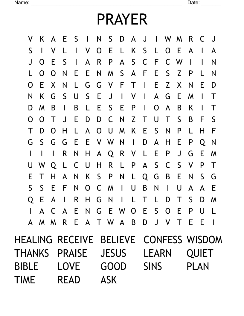 PRAYER Word Search