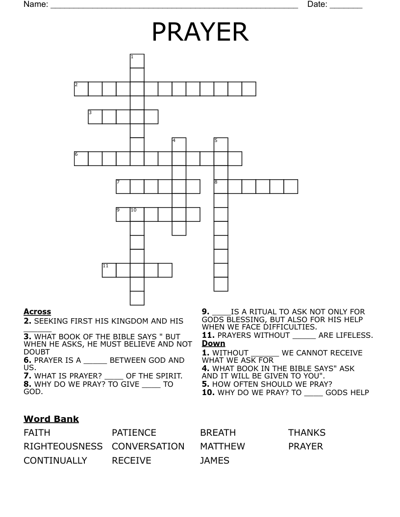 PRAYER Crossword