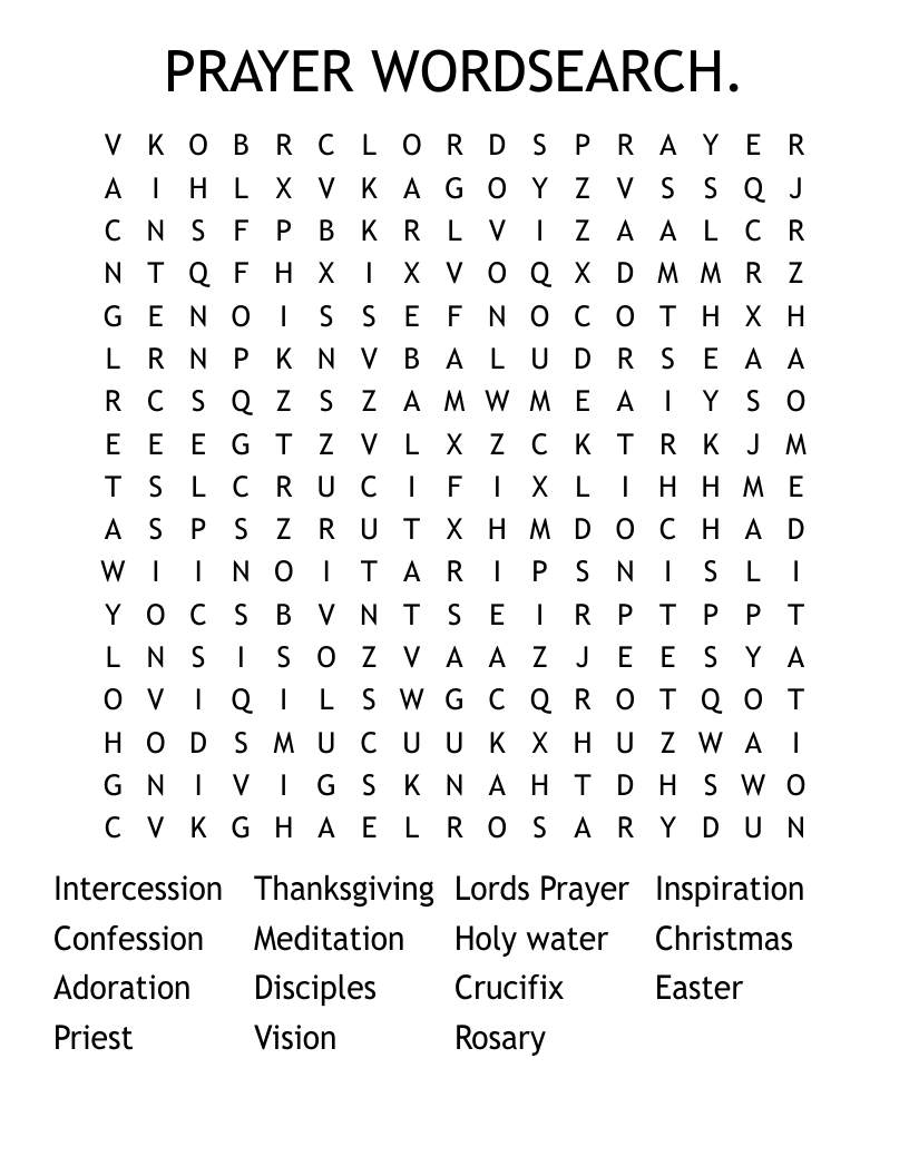 PRAYER WORDSEARCH.
