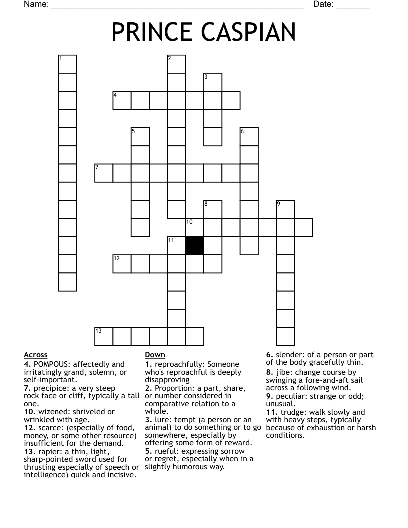 PRINCE CASPIAN Crossword