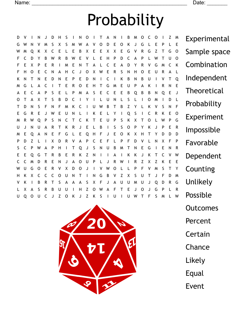 Probability Word Search
