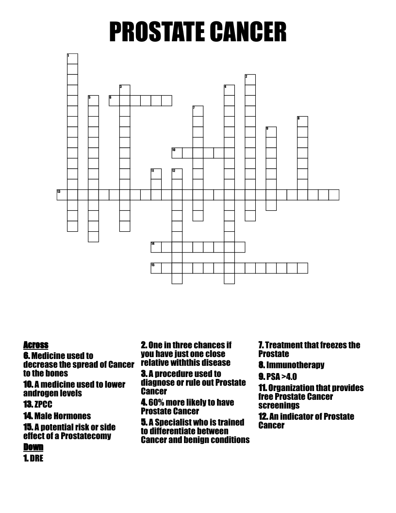 PROSTATE CANCER Crossword